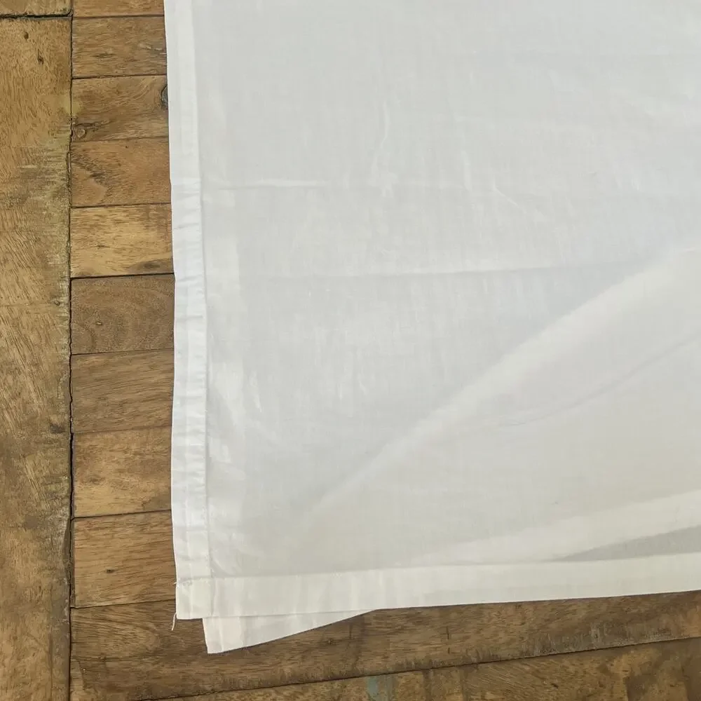 ROOTS Shower Curtain White & Blue 100% Cotton 69.5